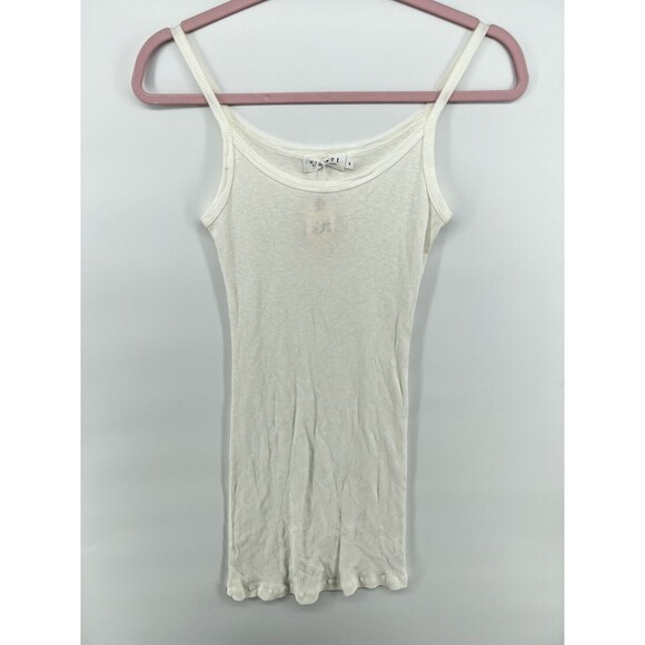 VELVET By Graham & Spencer Ribbed Tank Dress Madonna White S - Picture 1 of 3